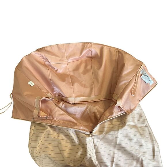 Kay Unger Silk Pinstripe Strapless Cocktail Dress NWT Size 6 - Picture 6 of 9